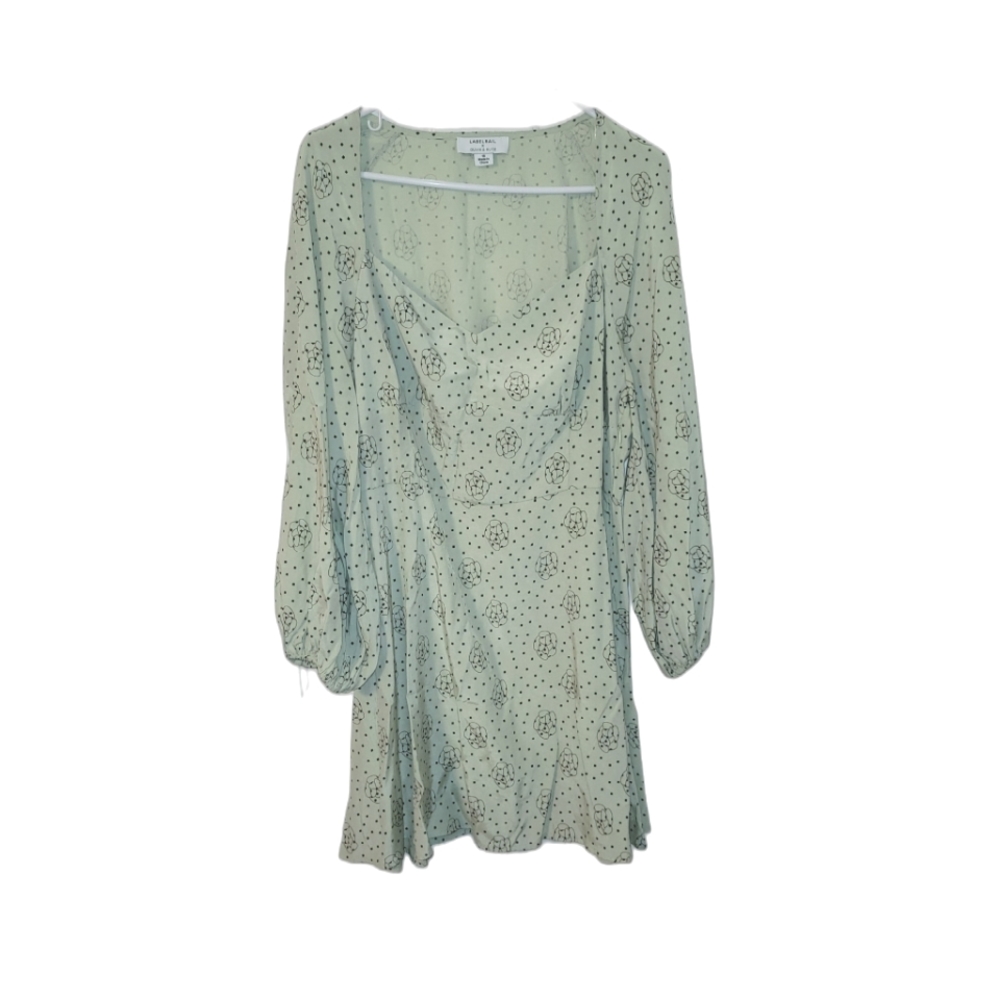 Labelrail X Olivia & Alice Mint Green   Tea Dress- Floral & Dots